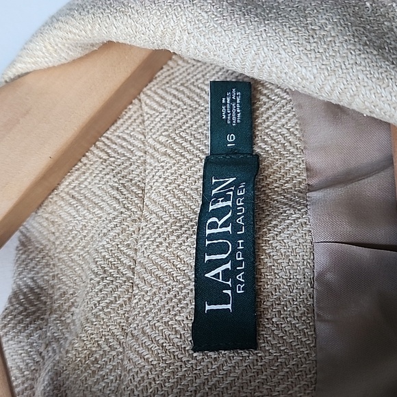 Vintage Lauren Ralph Lauren Silk Linen Button Up Jacket - Picture 5 of 8